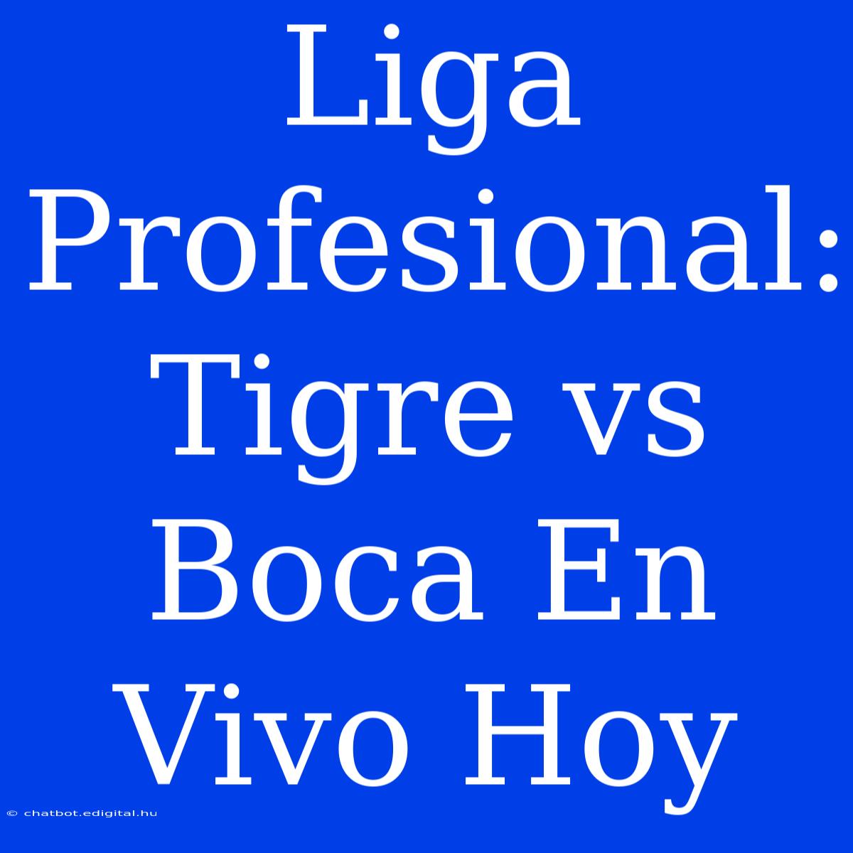 Liga Profesional: Tigre Vs Boca En Vivo Hoy