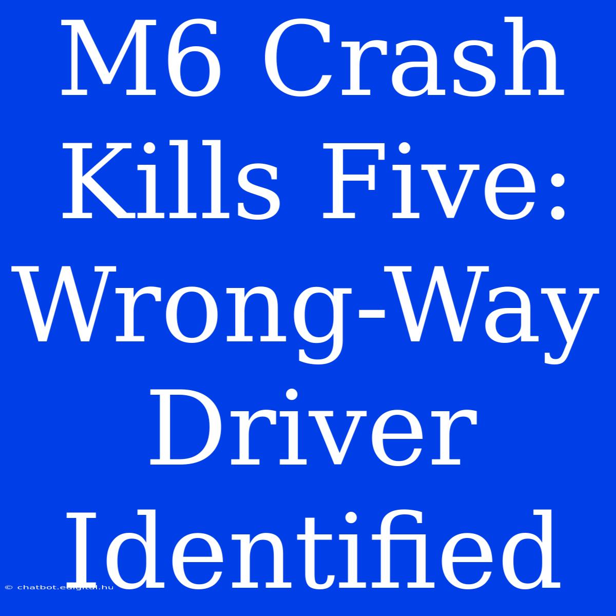 M6 Crash Kills Five: Wrong-Way Driver Identified