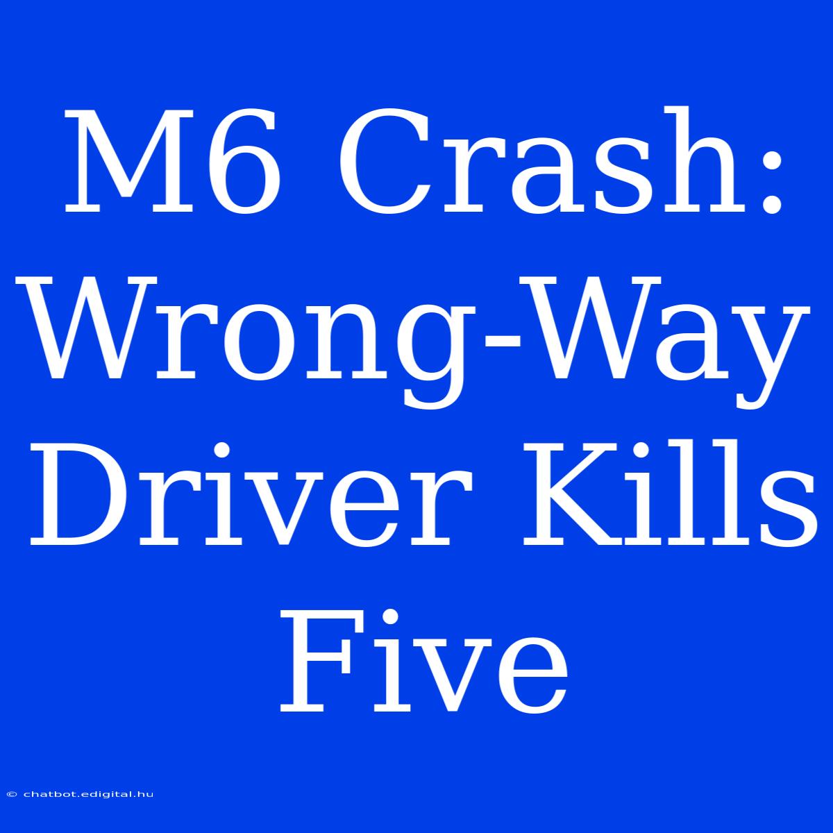 M6 Crash: Wrong-Way Driver Kills Five