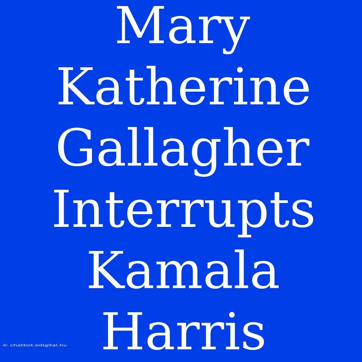 Mary Katherine Gallagher Interrupts Kamala Harris