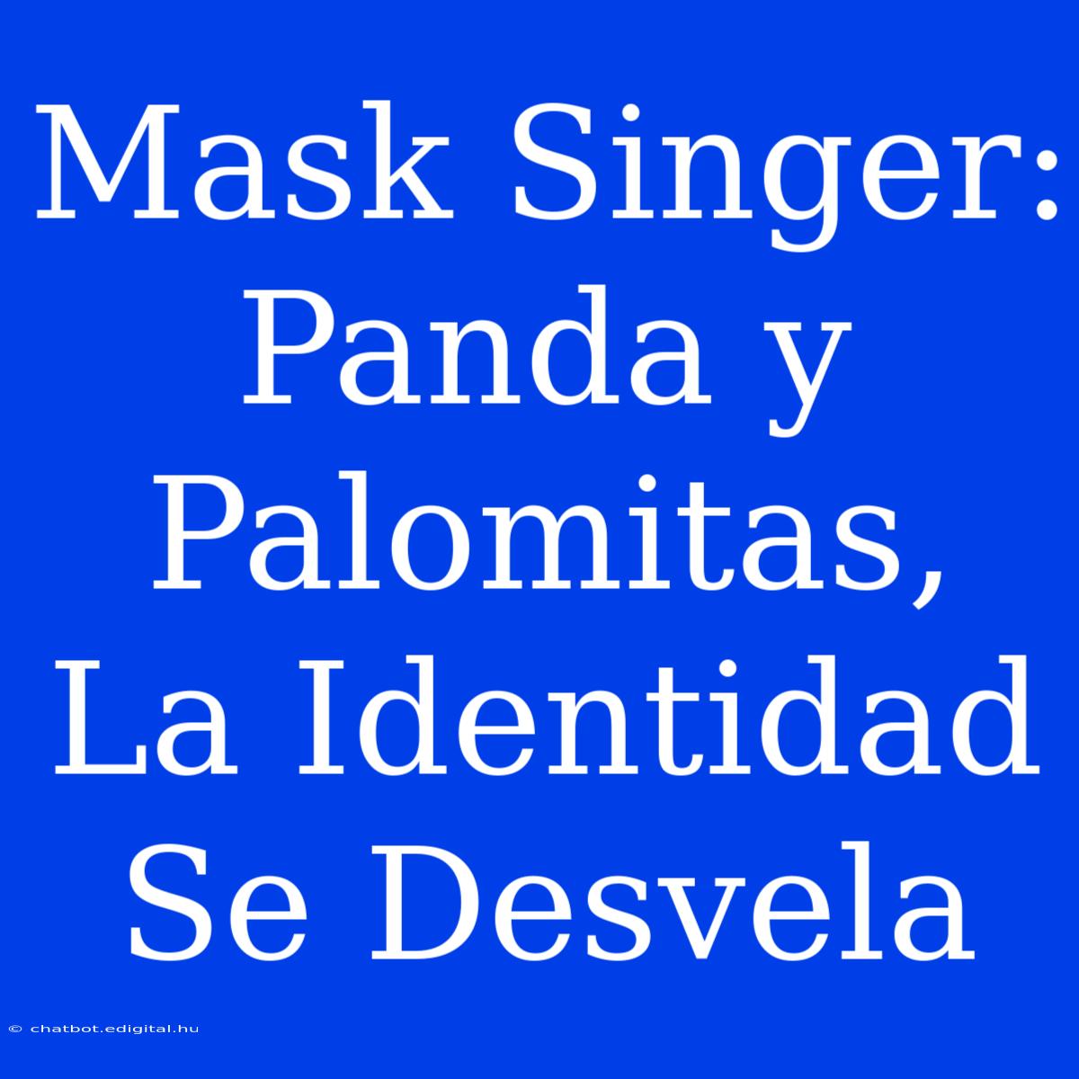 Mask Singer: Panda Y Palomitas, La Identidad Se Desvela