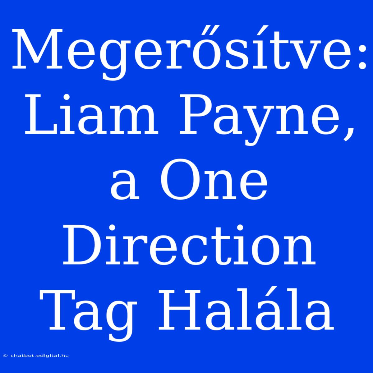 Megerősítve: Liam Payne, A One Direction Tag Halála