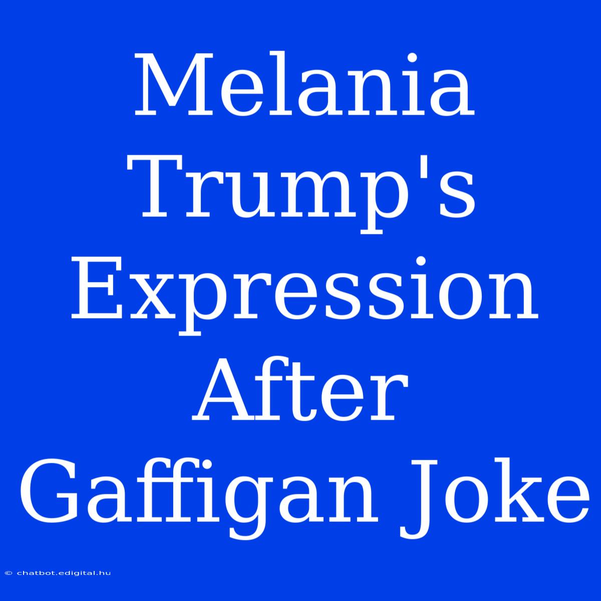 Melania Trump's Expression After Gaffigan Joke