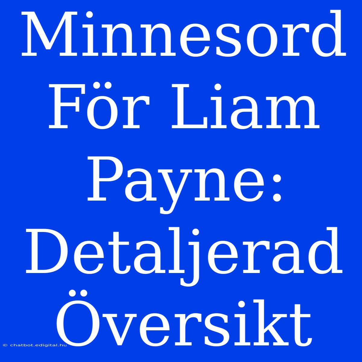 Minnesord För Liam Payne: Detaljerad Översikt