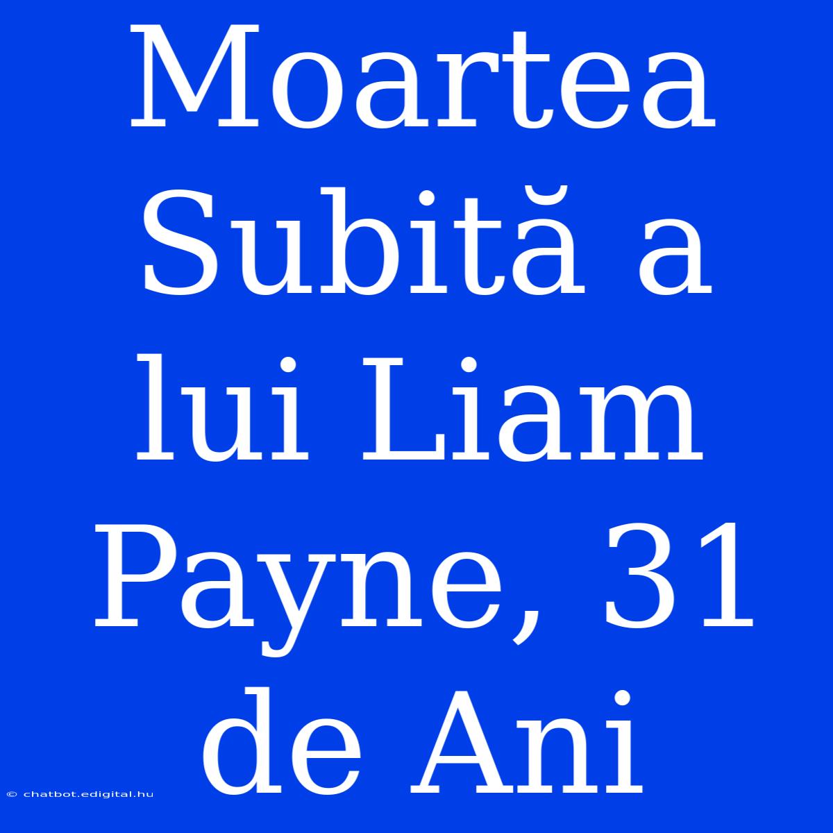 Moartea Subită A Lui Liam Payne, 31 De Ani