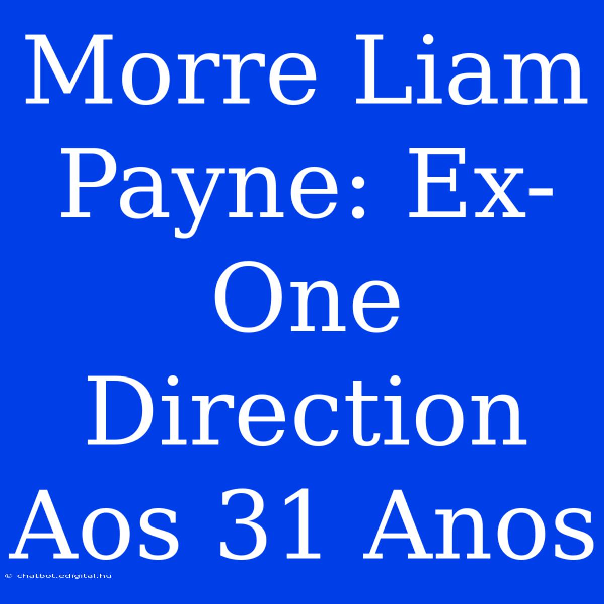 Morre Liam Payne: Ex-One Direction Aos 31 Anos