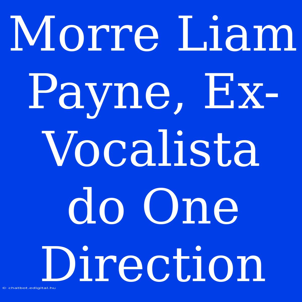 Morre Liam Payne, Ex-Vocalista Do One Direction