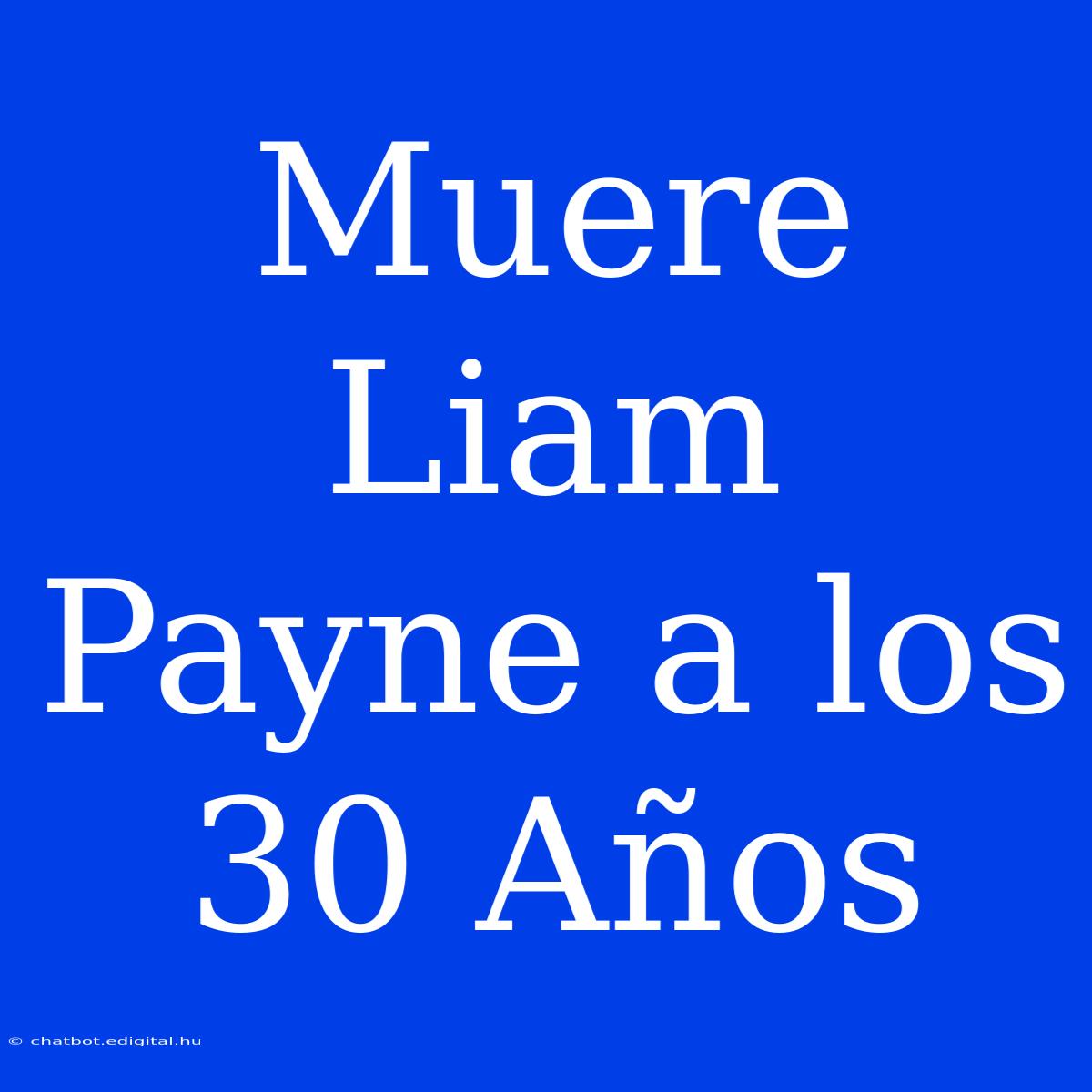 Muere Liam Payne A Los 30 Años