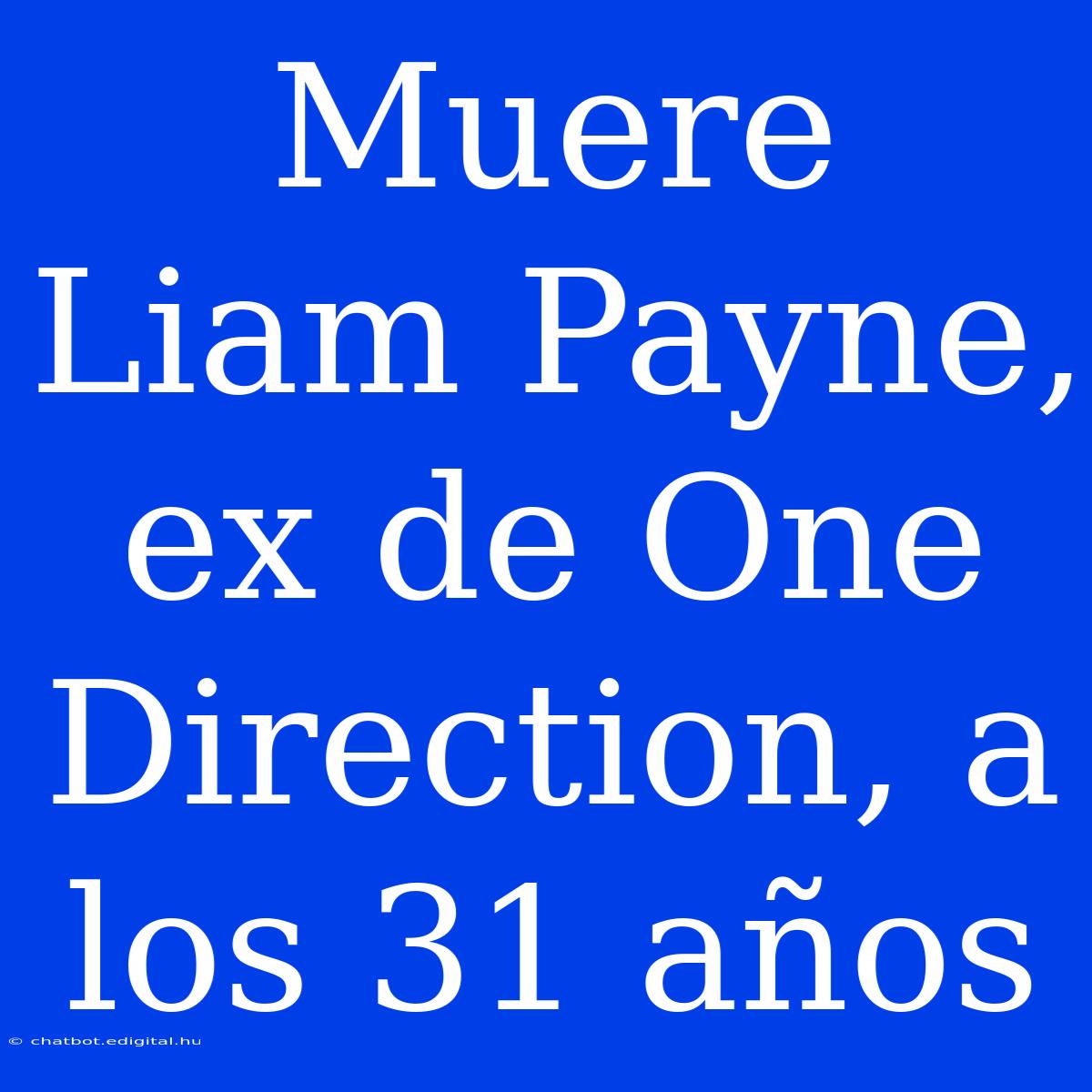 Muere Liam Payne, Ex De One Direction, A Los 31 Años