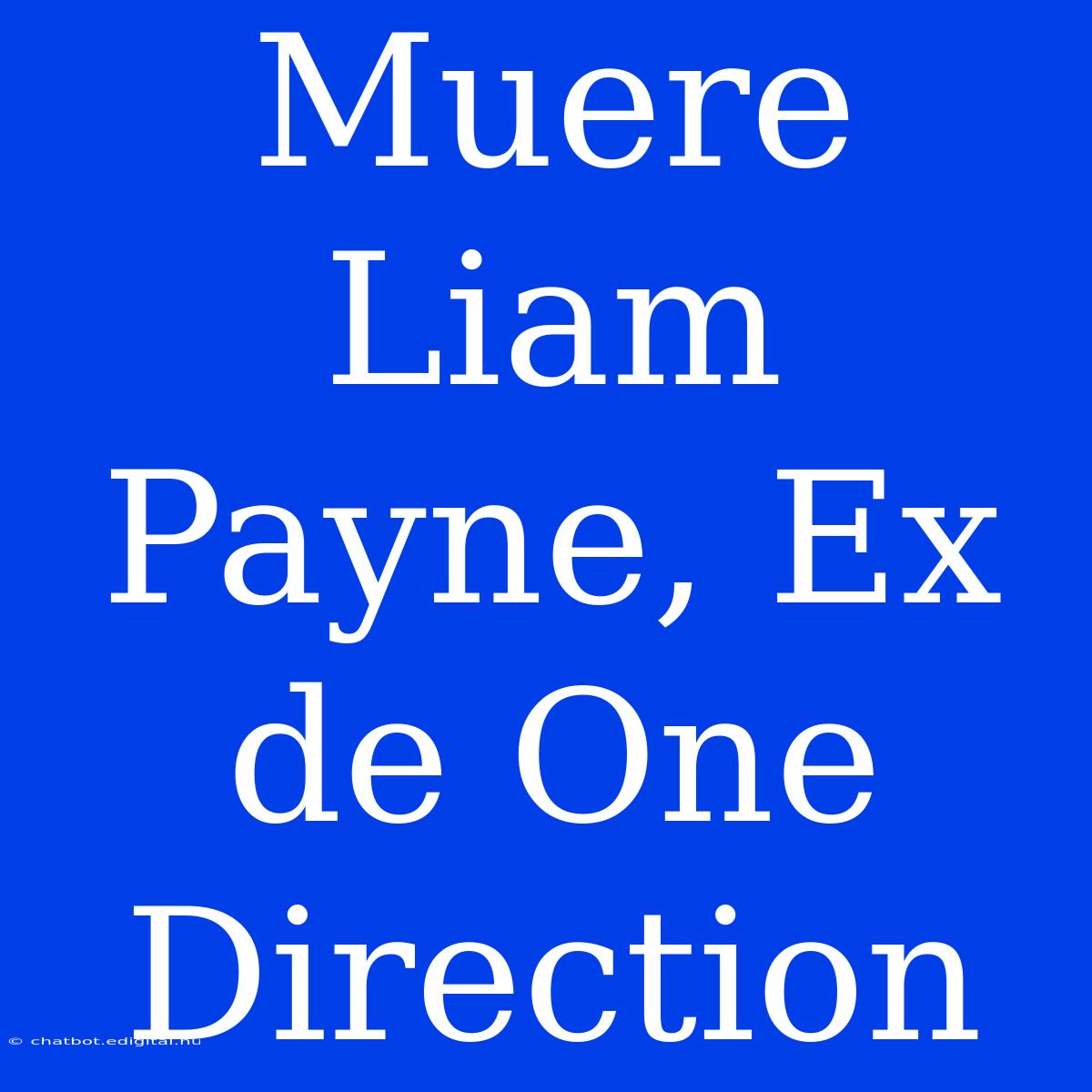 Muere Liam Payne, Ex De One Direction