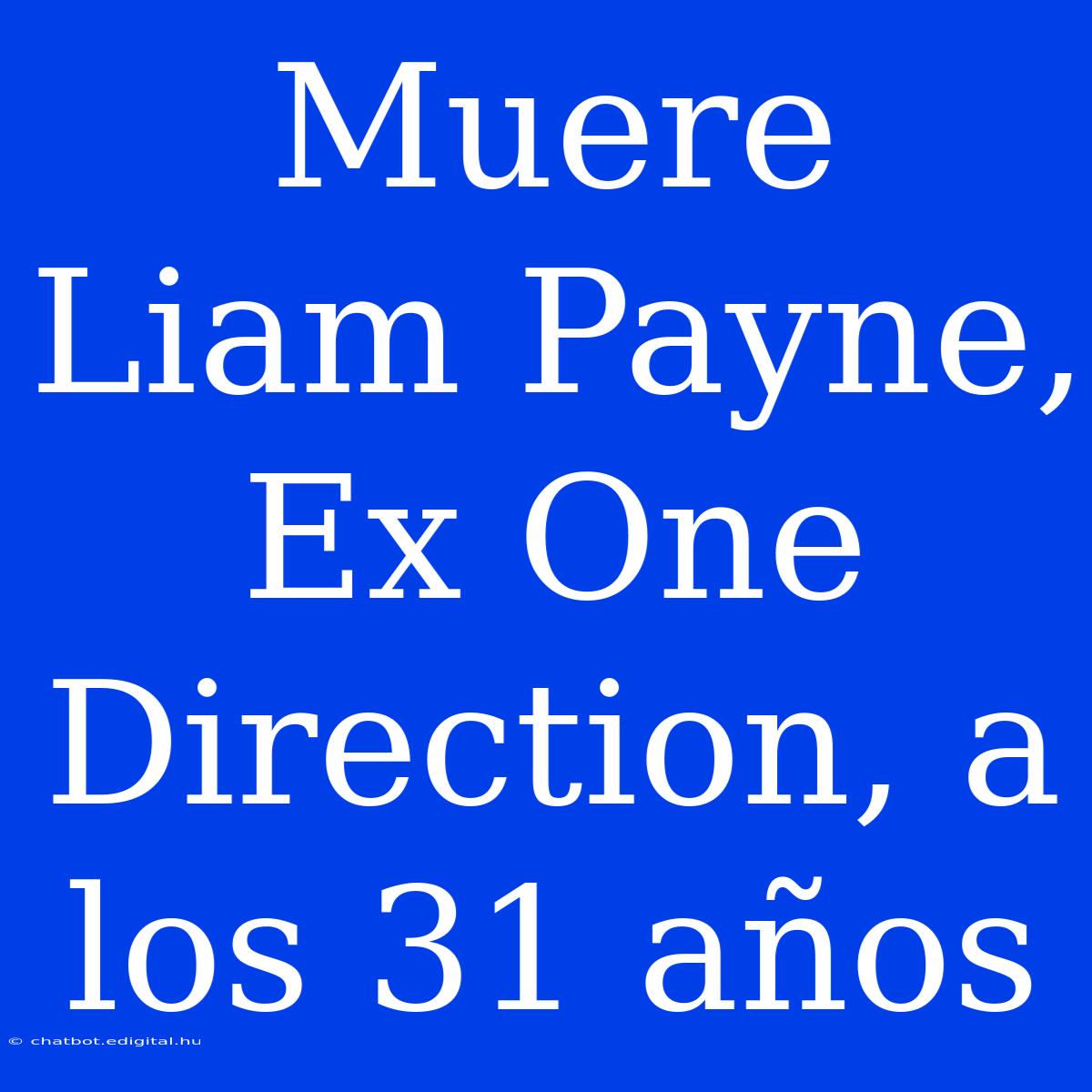 Muere Liam Payne, Ex One Direction, A Los 31 Años 