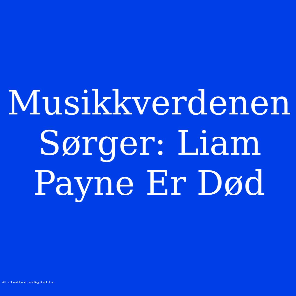 Musikkverdenen Sørger: Liam Payne Er Død