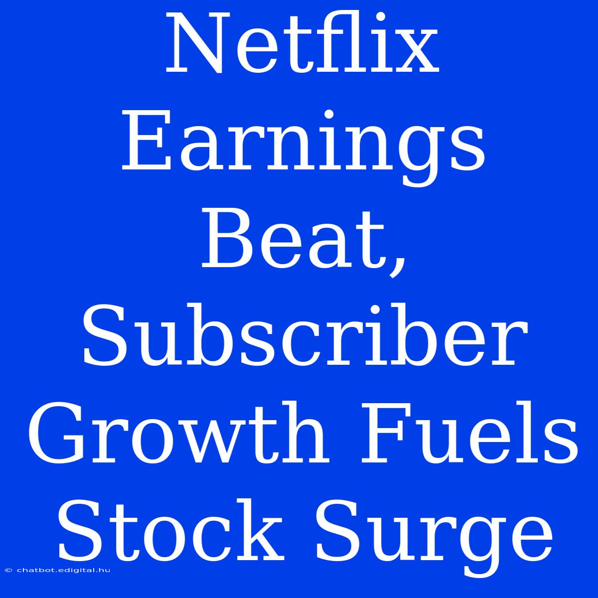 Netflix Earnings Beat, Subscriber Growth Fuels Stock Surge