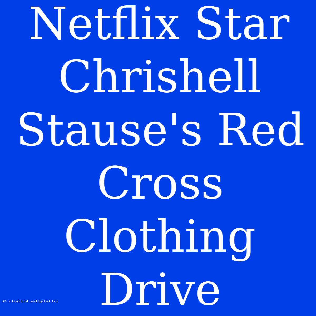 Netflix Star Chrishell Stause's Red Cross Clothing Drive 