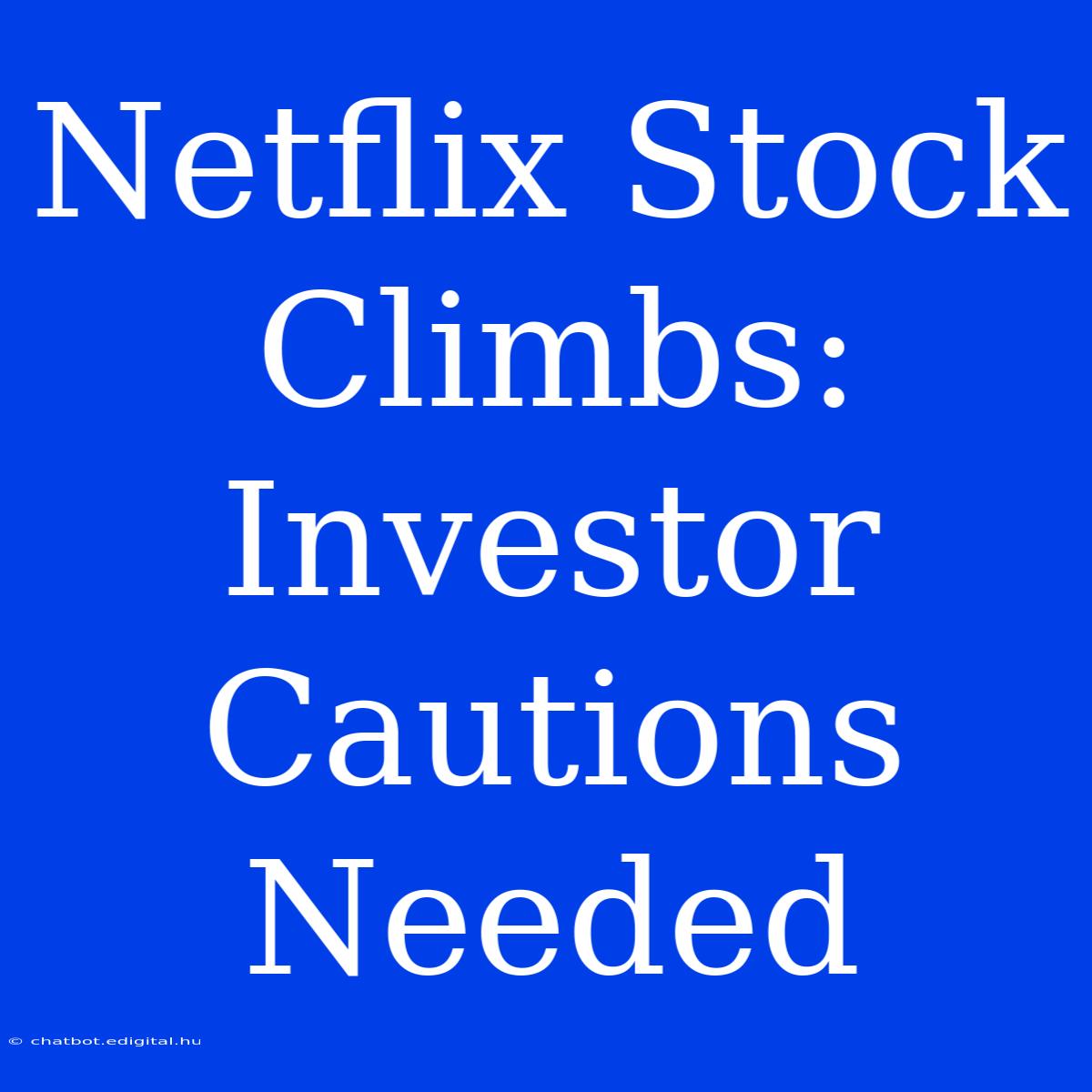 Netflix Stock Climbs:  Investor Cautions Needed