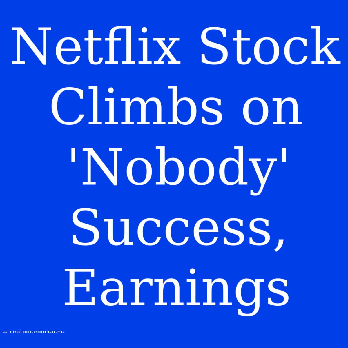 Netflix Stock Climbs On 'Nobody' Success, Earnings