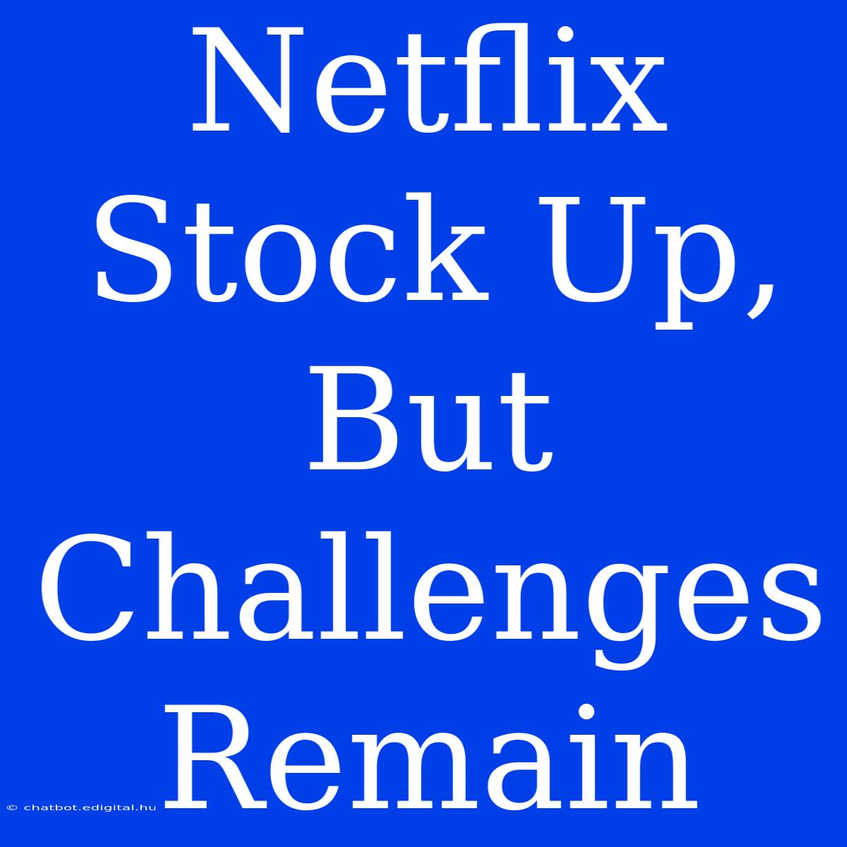 Netflix Stock Up, But Challenges Remain