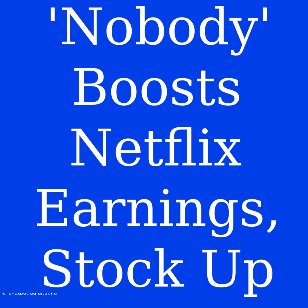 'Nobody' Boosts Netflix Earnings, Stock Up