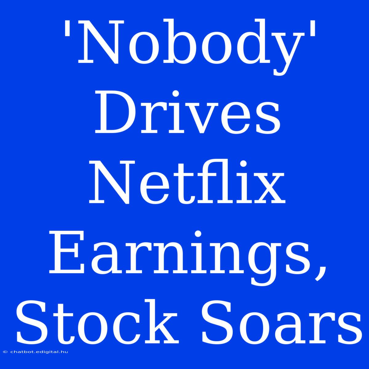 'Nobody' Drives Netflix Earnings, Stock Soars