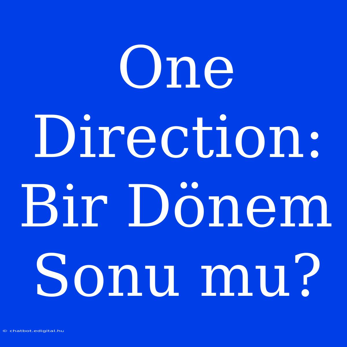 One Direction: Bir Dönem Sonu Mu?