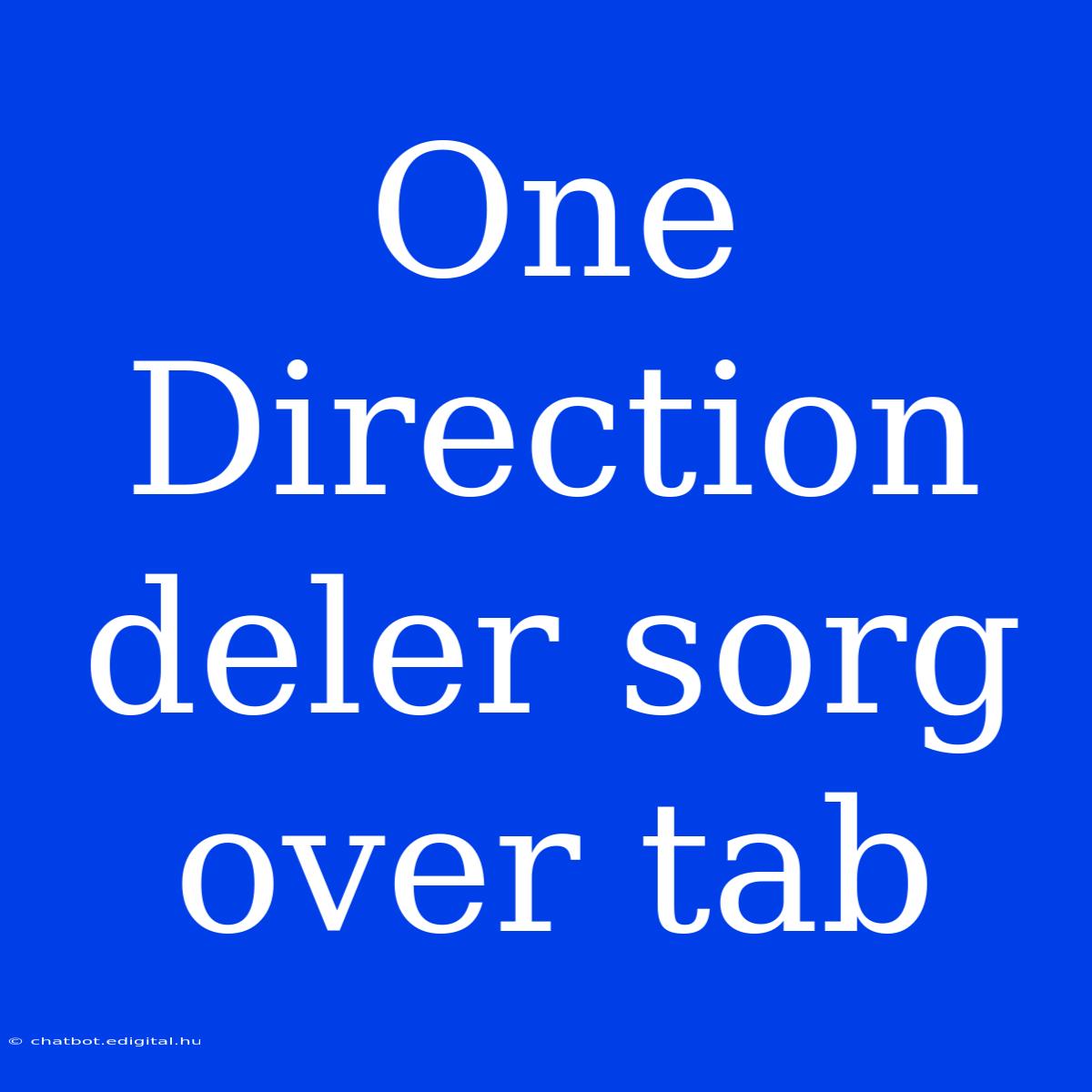 One Direction Deler Sorg Over Tab