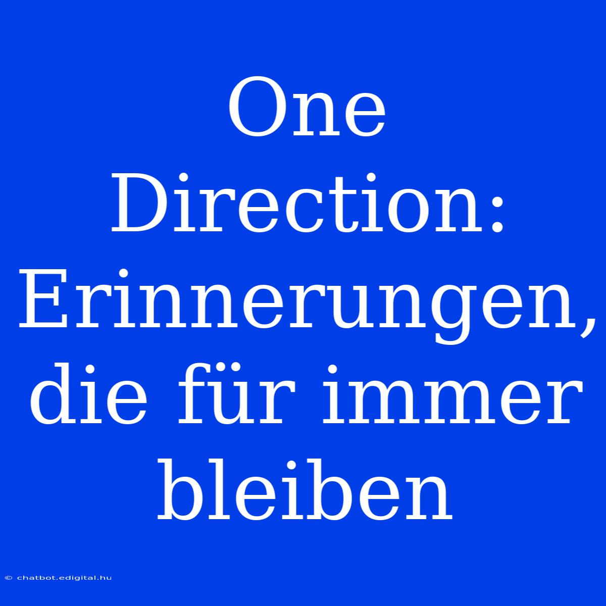 One Direction: Erinnerungen, Die Für Immer Bleiben