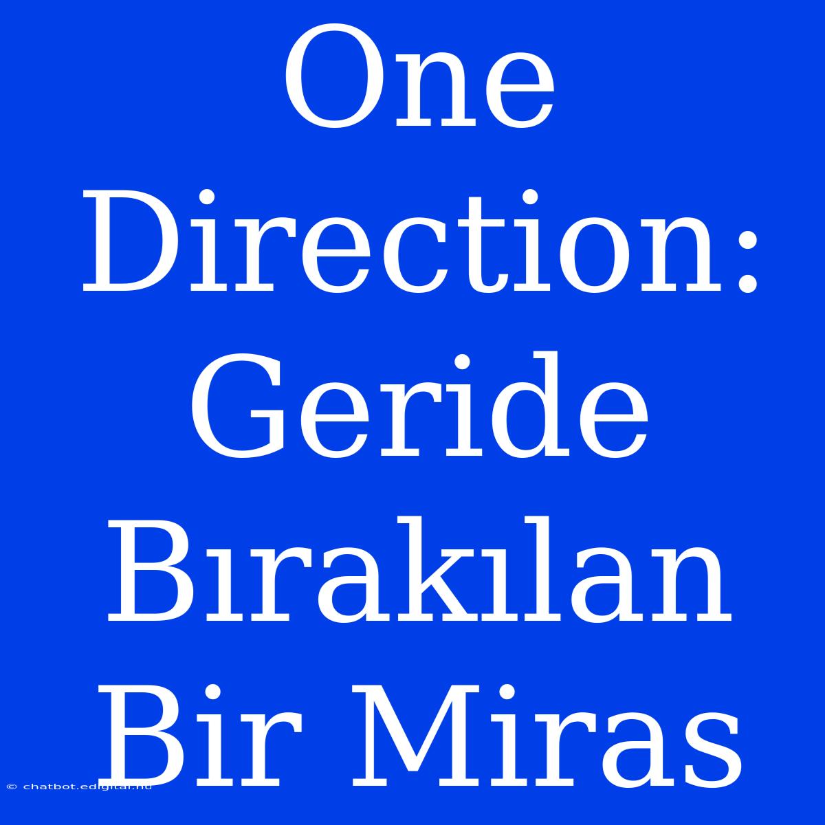 One Direction: Geride Bırakılan Bir Miras