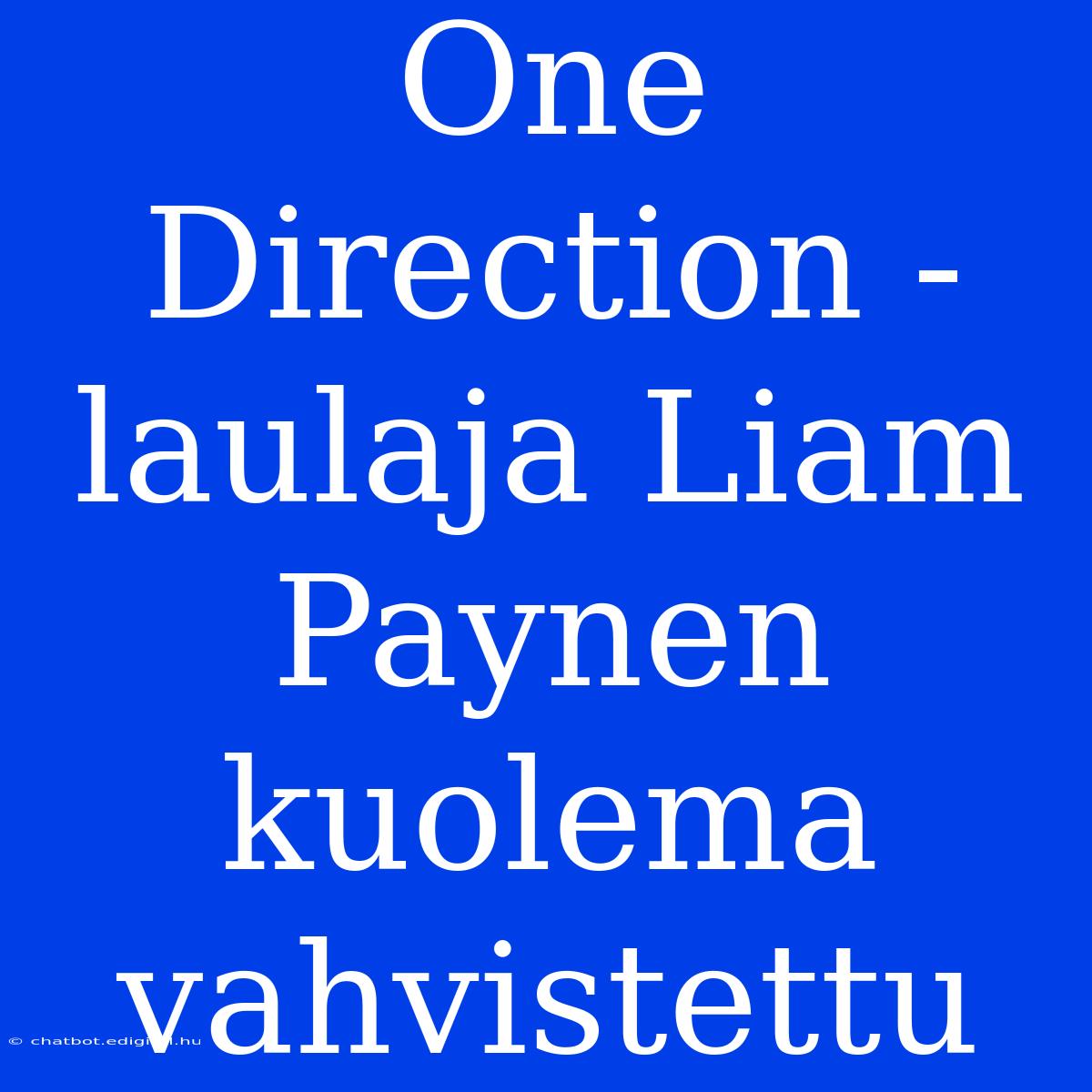 One Direction -laulaja Liam Paynen Kuolema Vahvistettu