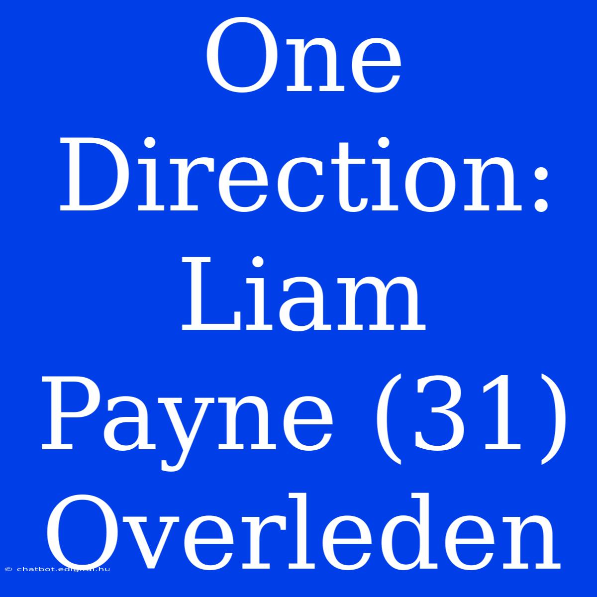 One Direction: Liam Payne (31) Overleden