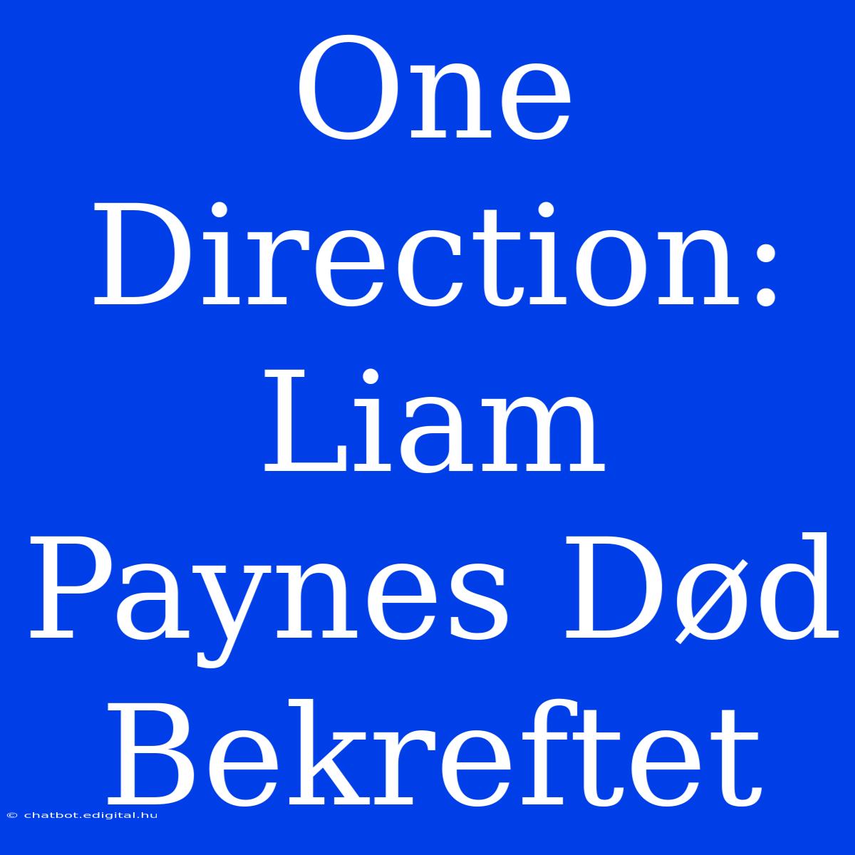 One Direction: Liam Paynes Død Bekreftet