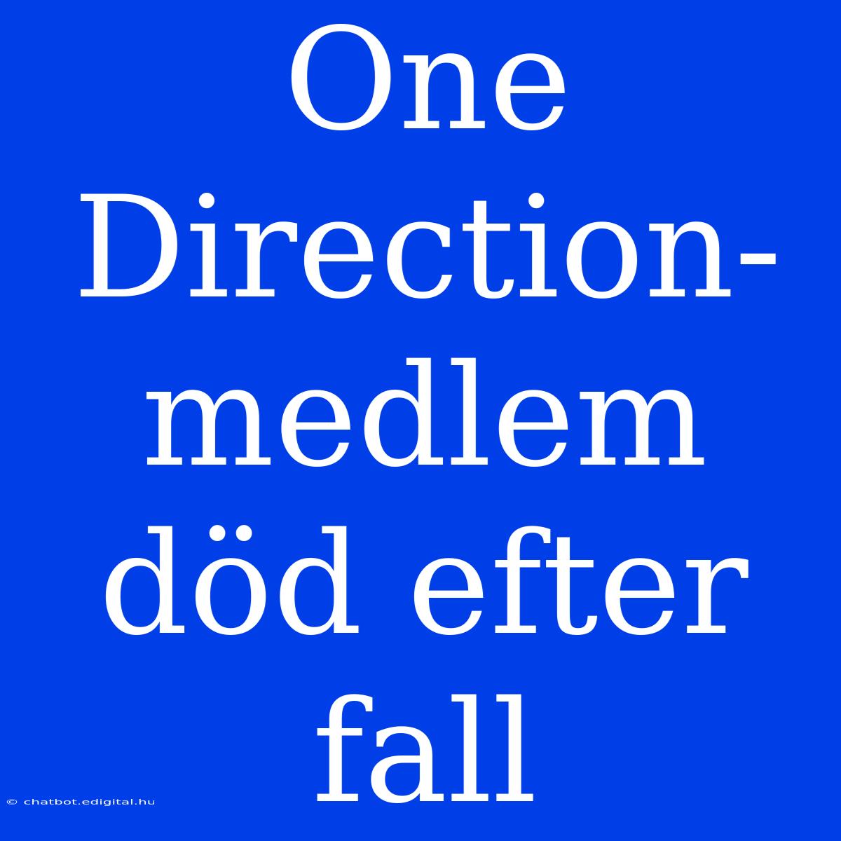 One Direction-medlem Död Efter Fall