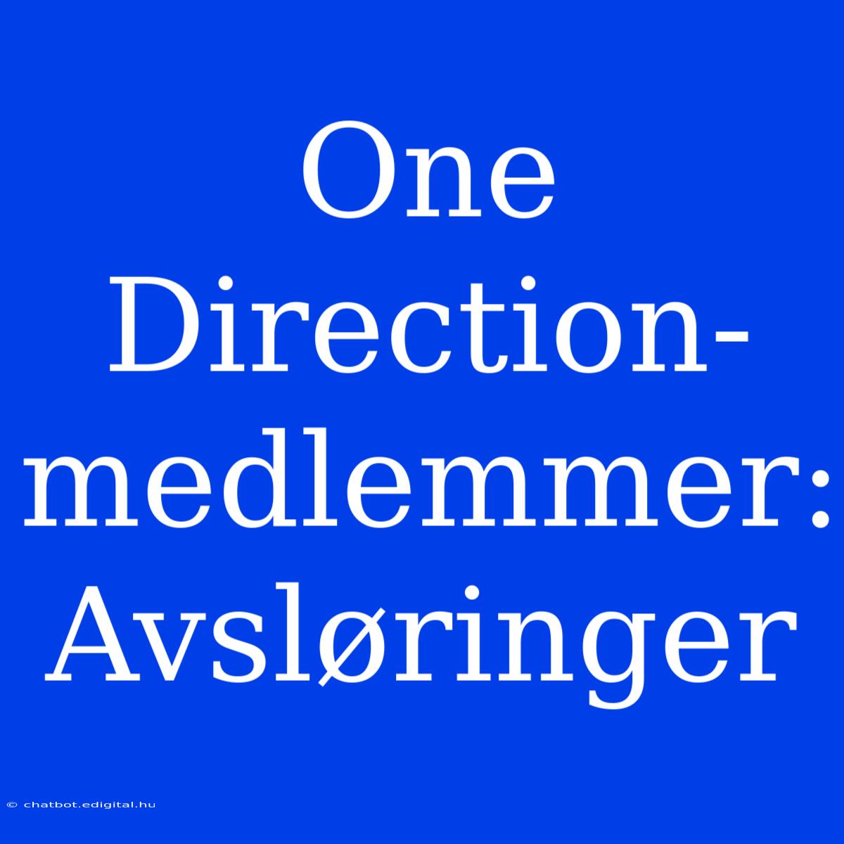 One Direction-medlemmer: Avsløringer