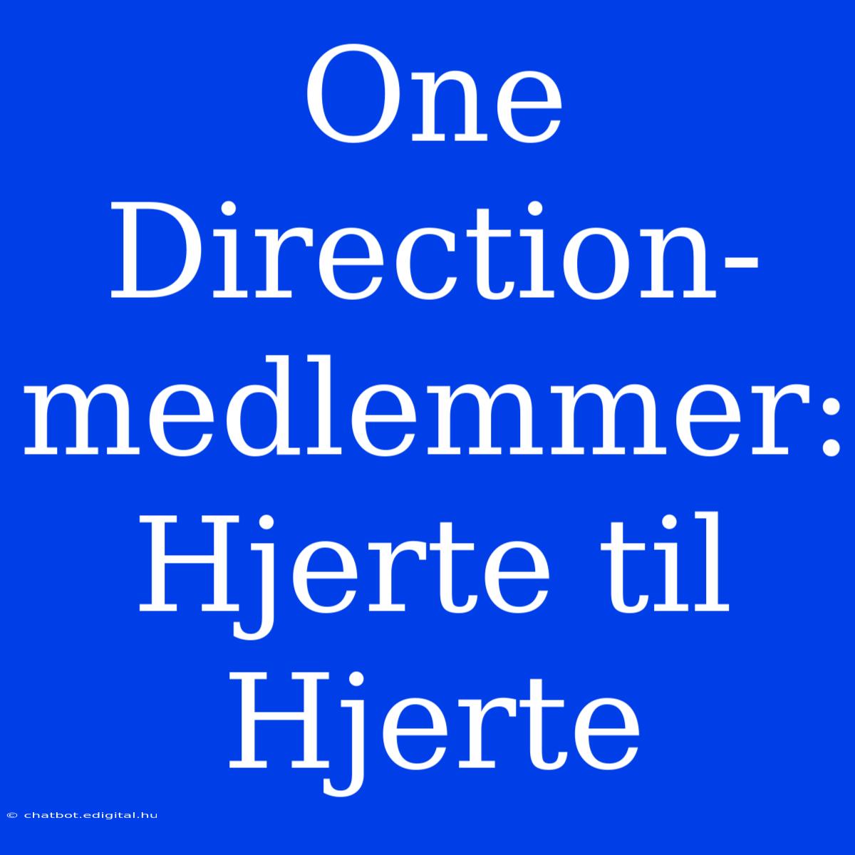 One Direction-medlemmer: Hjerte Til Hjerte