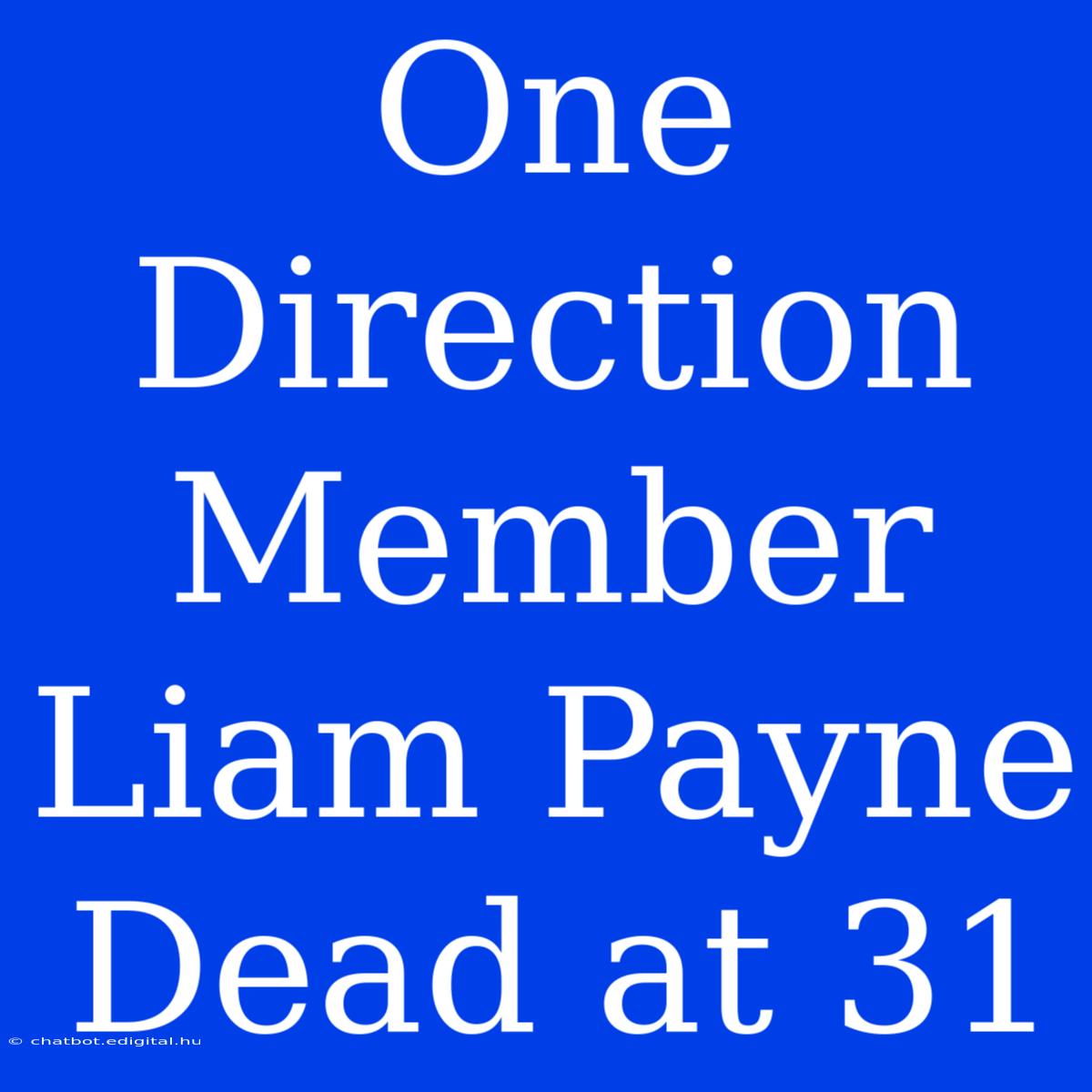 One Direction Member Liam Payne Dead At 31