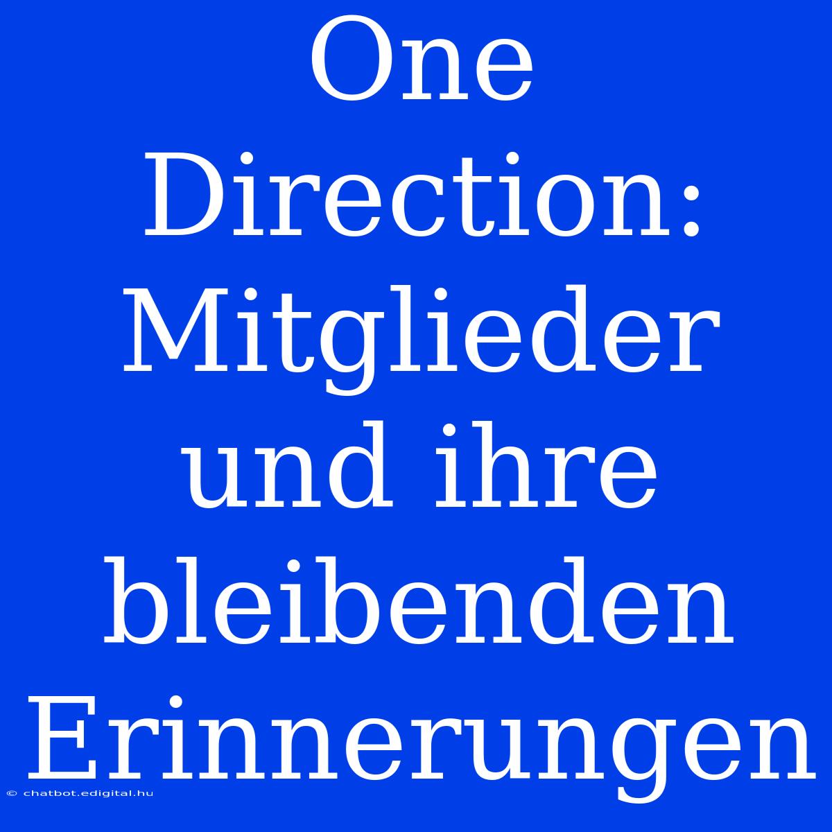 One Direction: Mitglieder Und Ihre Bleibenden Erinnerungen