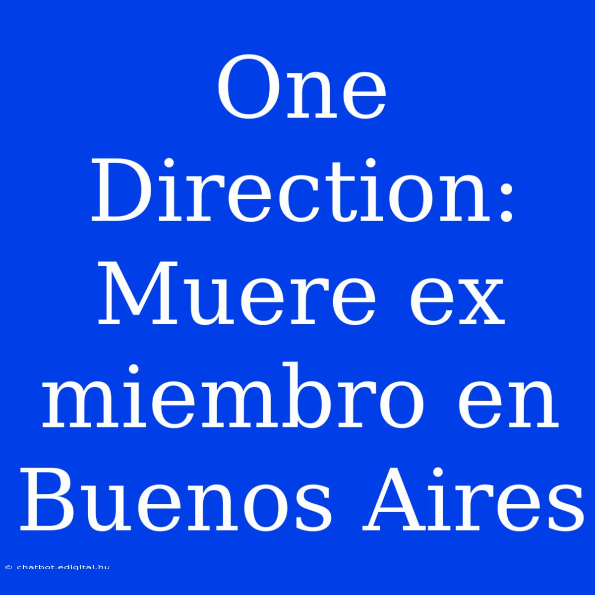 One Direction: Muere Ex Miembro En Buenos Aires