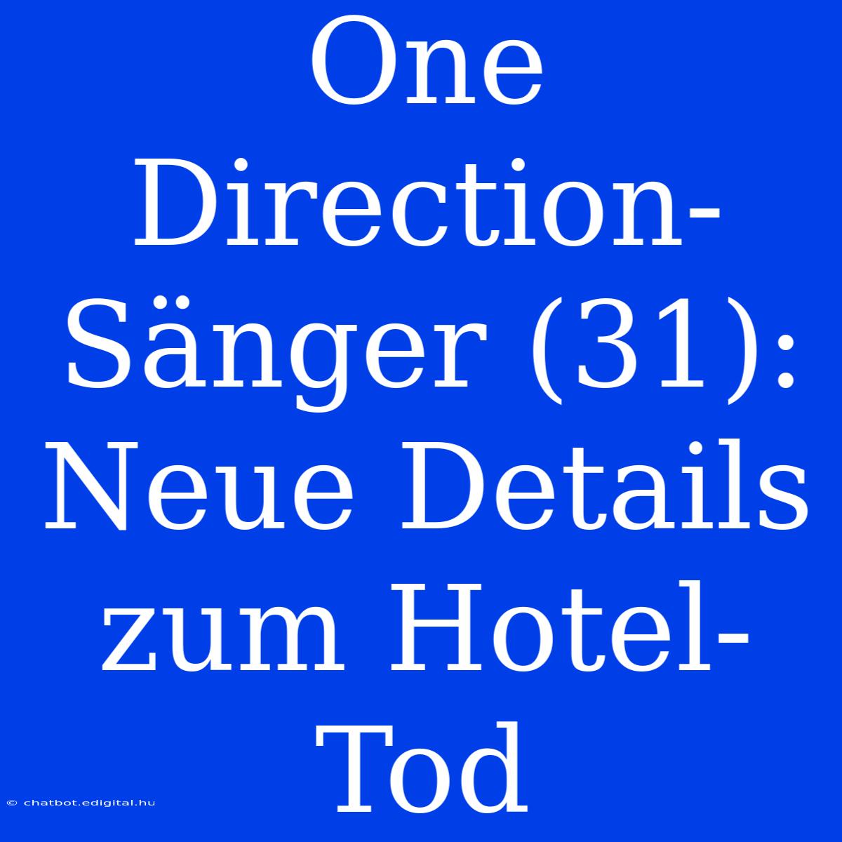 One Direction-Sänger (31): Neue Details Zum Hotel-Tod