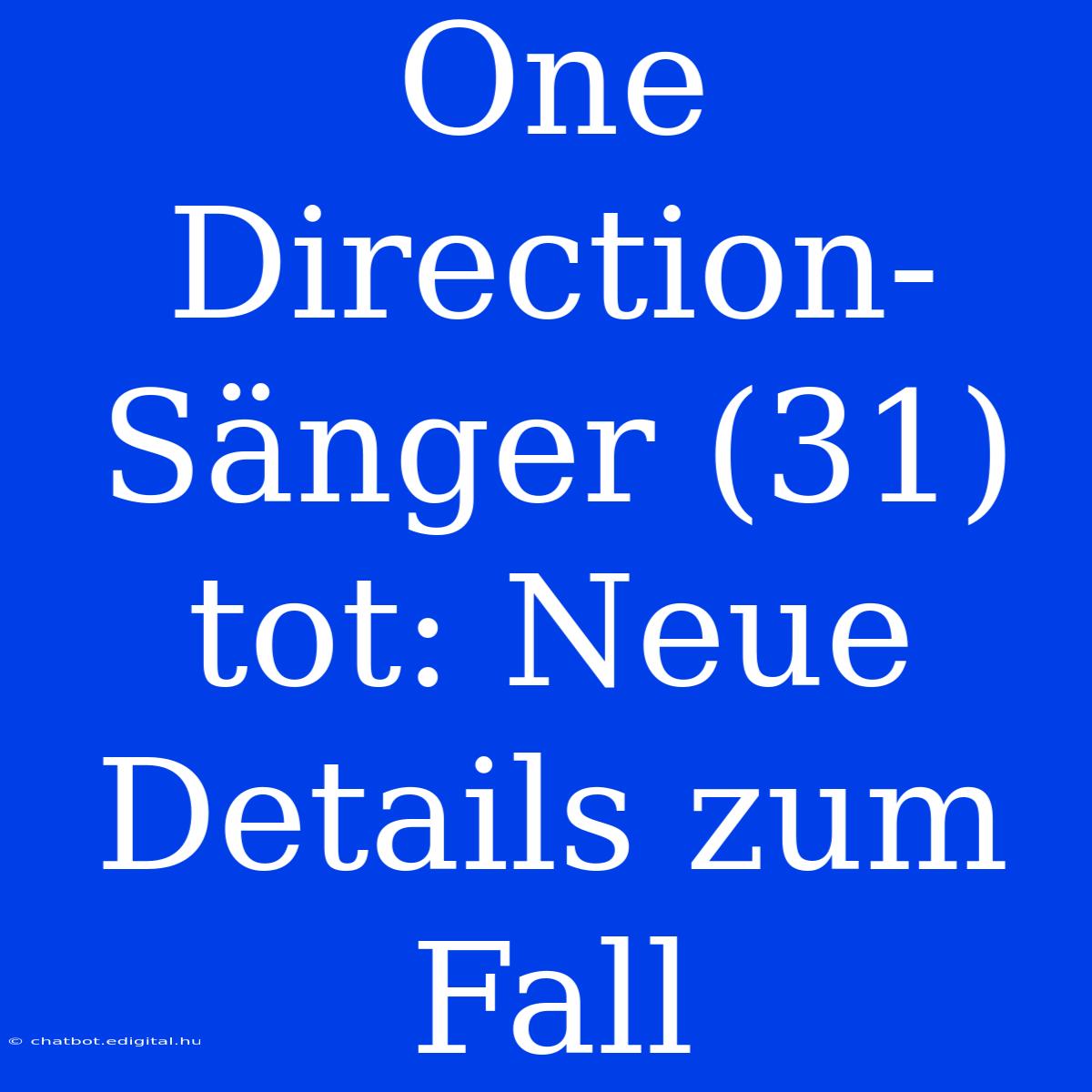 One Direction-Sänger (31) Tot: Neue Details Zum Fall