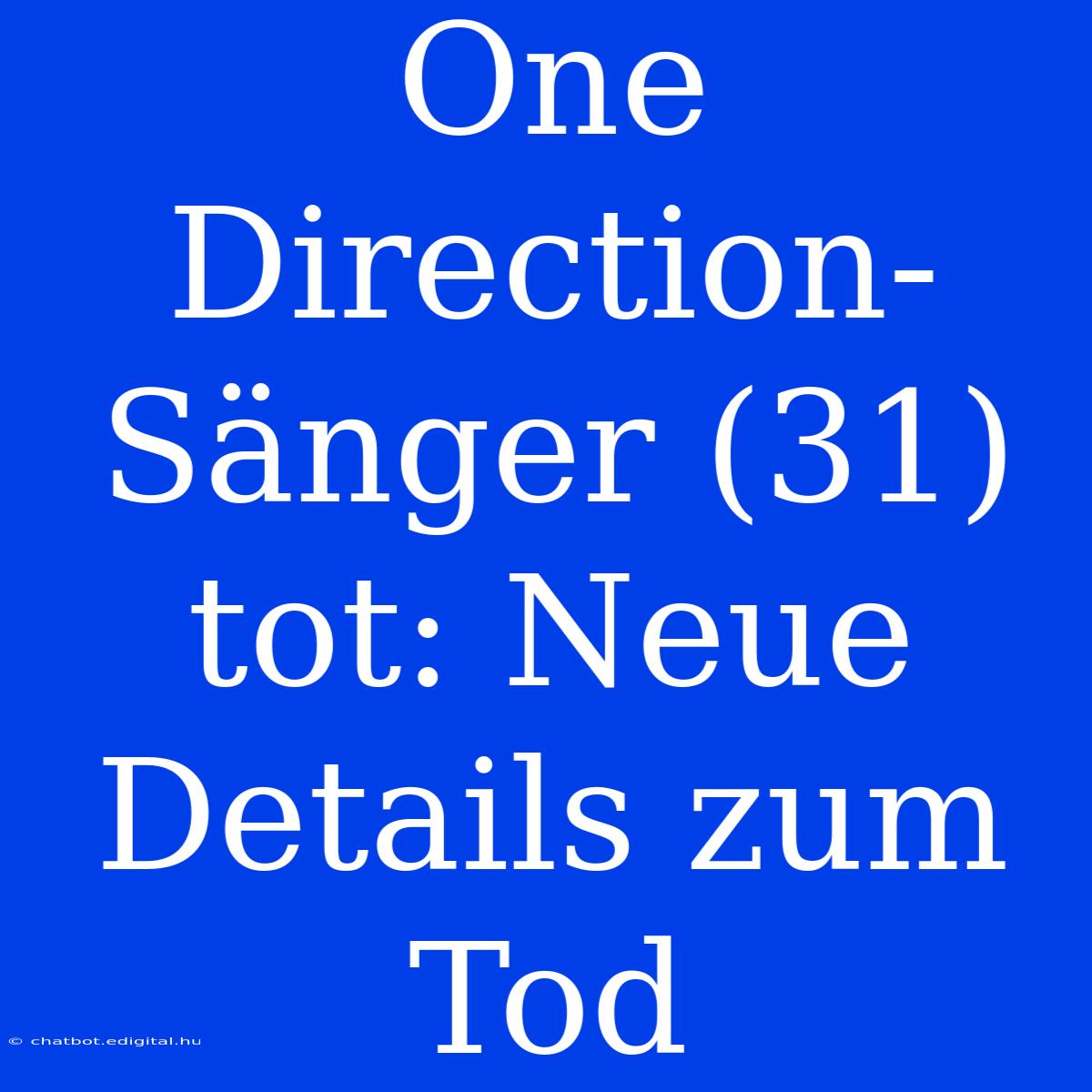 One Direction-Sänger (31) Tot: Neue Details Zum Tod