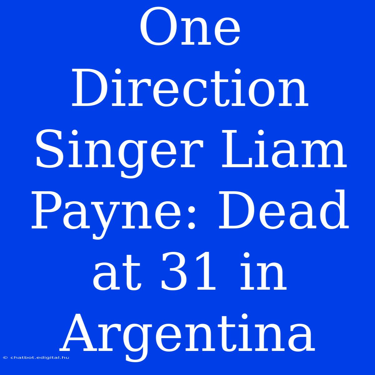 One Direction Singer Liam Payne: Dead At 31 In Argentina 