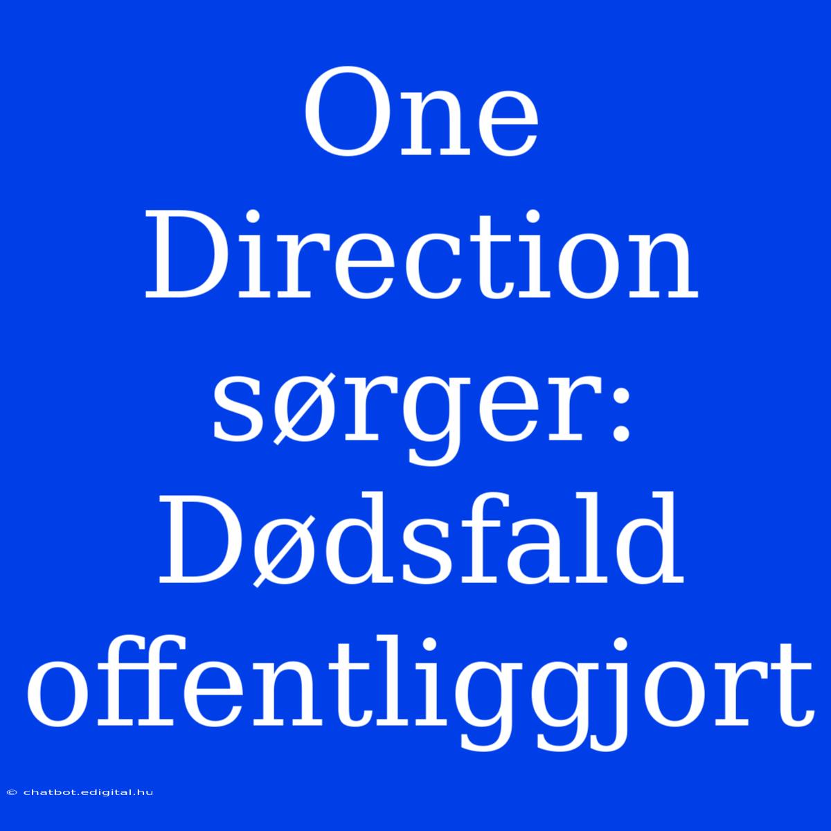 One Direction Sørger: Dødsfald Offentliggjort