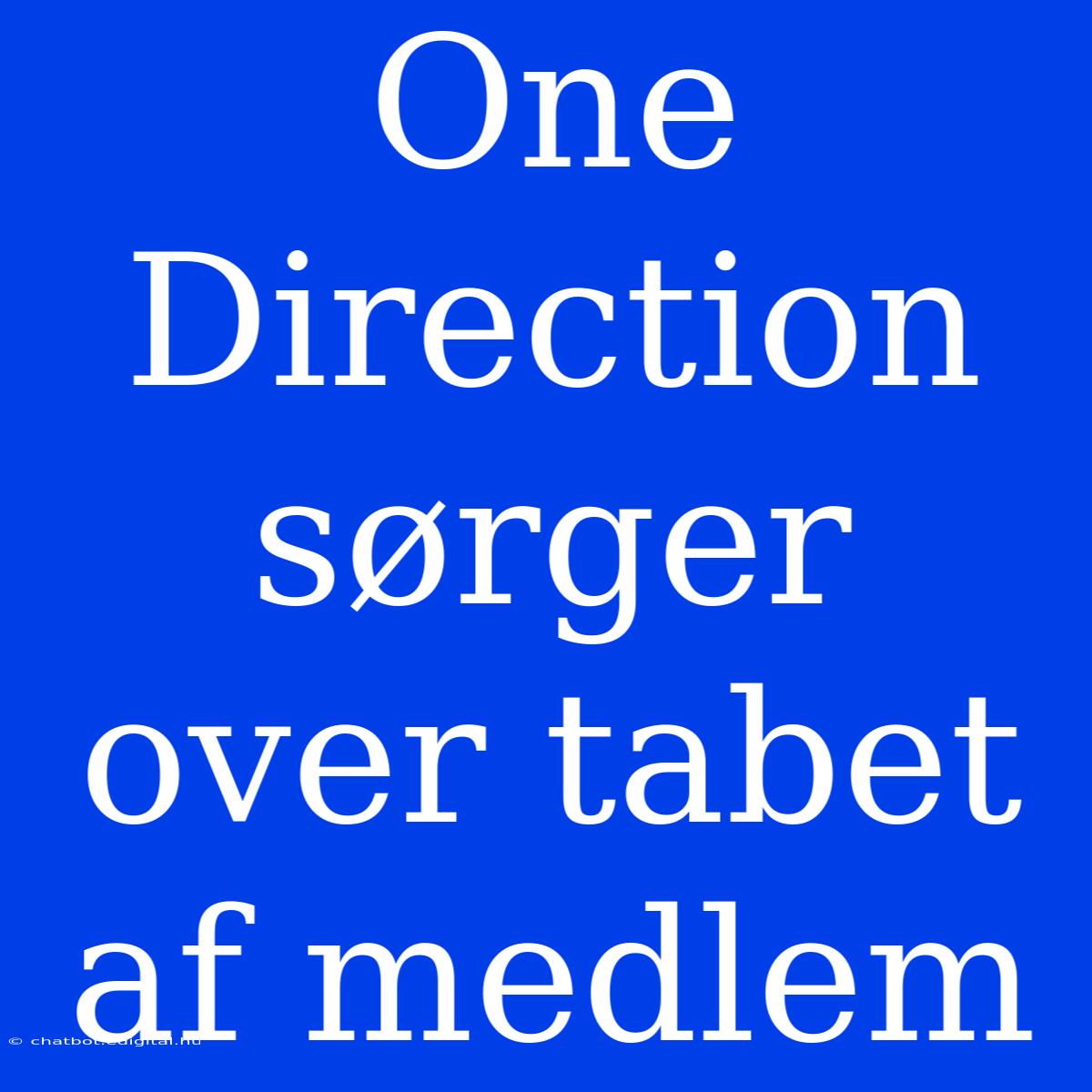 One Direction Sørger Over Tabet Af Medlem