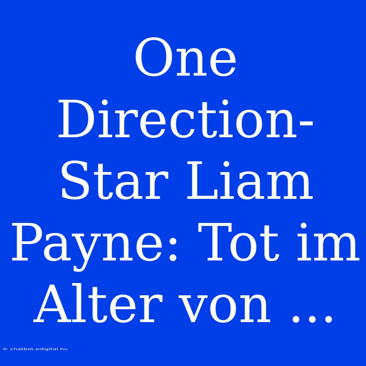 One Direction-Star Liam Payne: Tot Im Alter Von ...