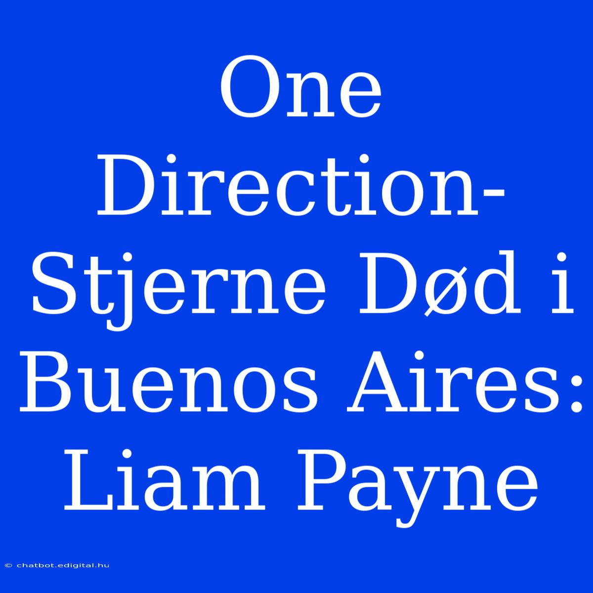 One Direction-Stjerne Død I Buenos Aires: Liam Payne