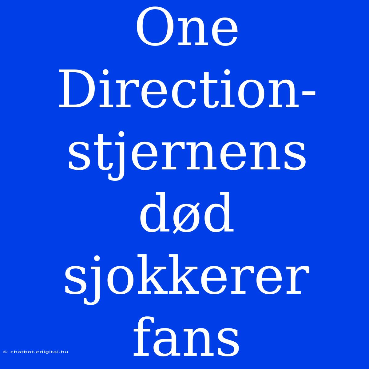 One Direction-stjernens Død Sjokkerer Fans