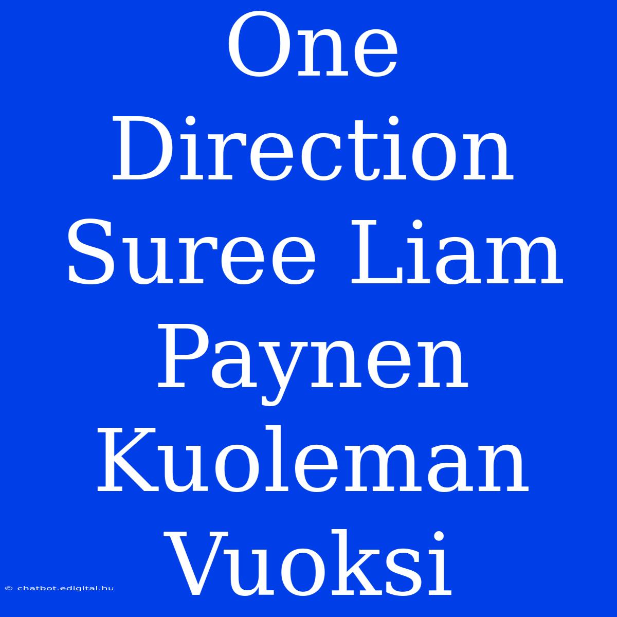 One Direction Suree Liam Paynen Kuoleman Vuoksi