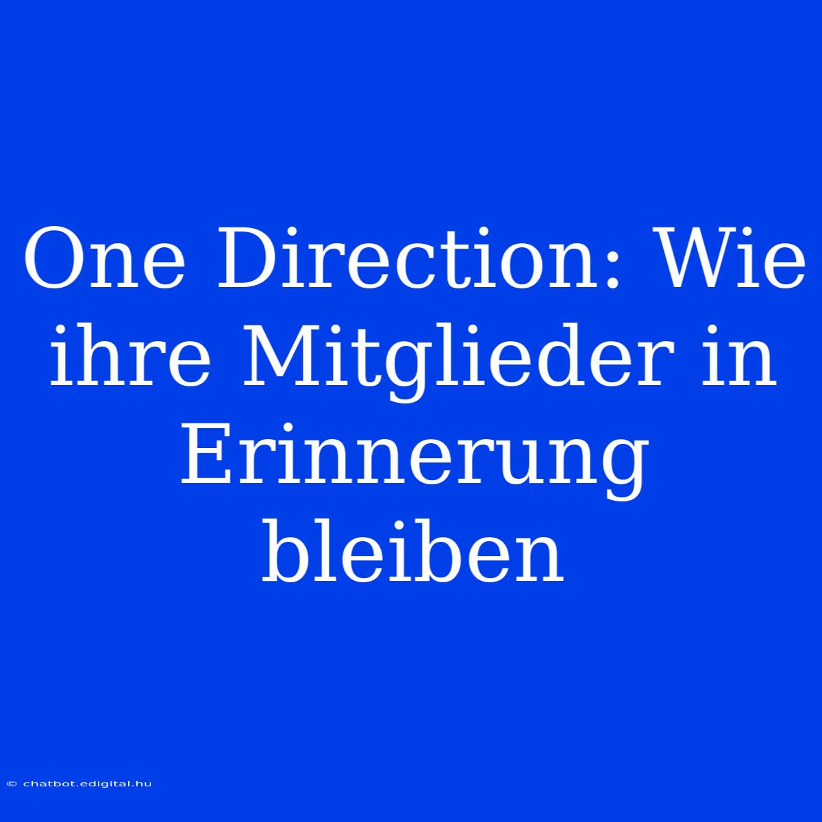 One Direction: Wie Ihre Mitglieder In Erinnerung Bleiben