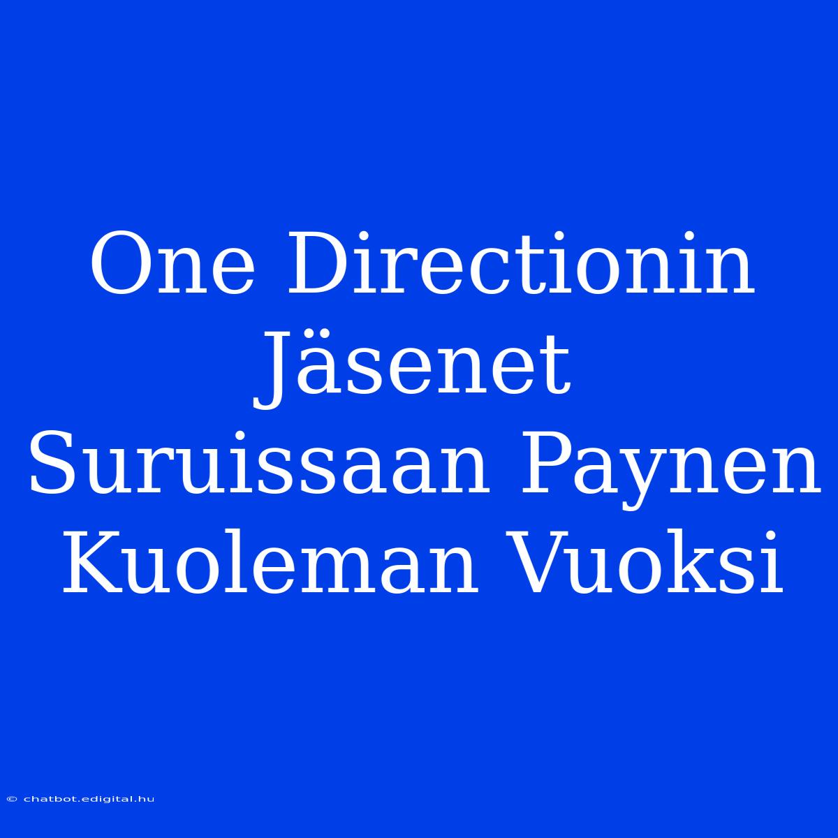 One Directionin Jäsenet Suruissaan Paynen Kuoleman Vuoksi