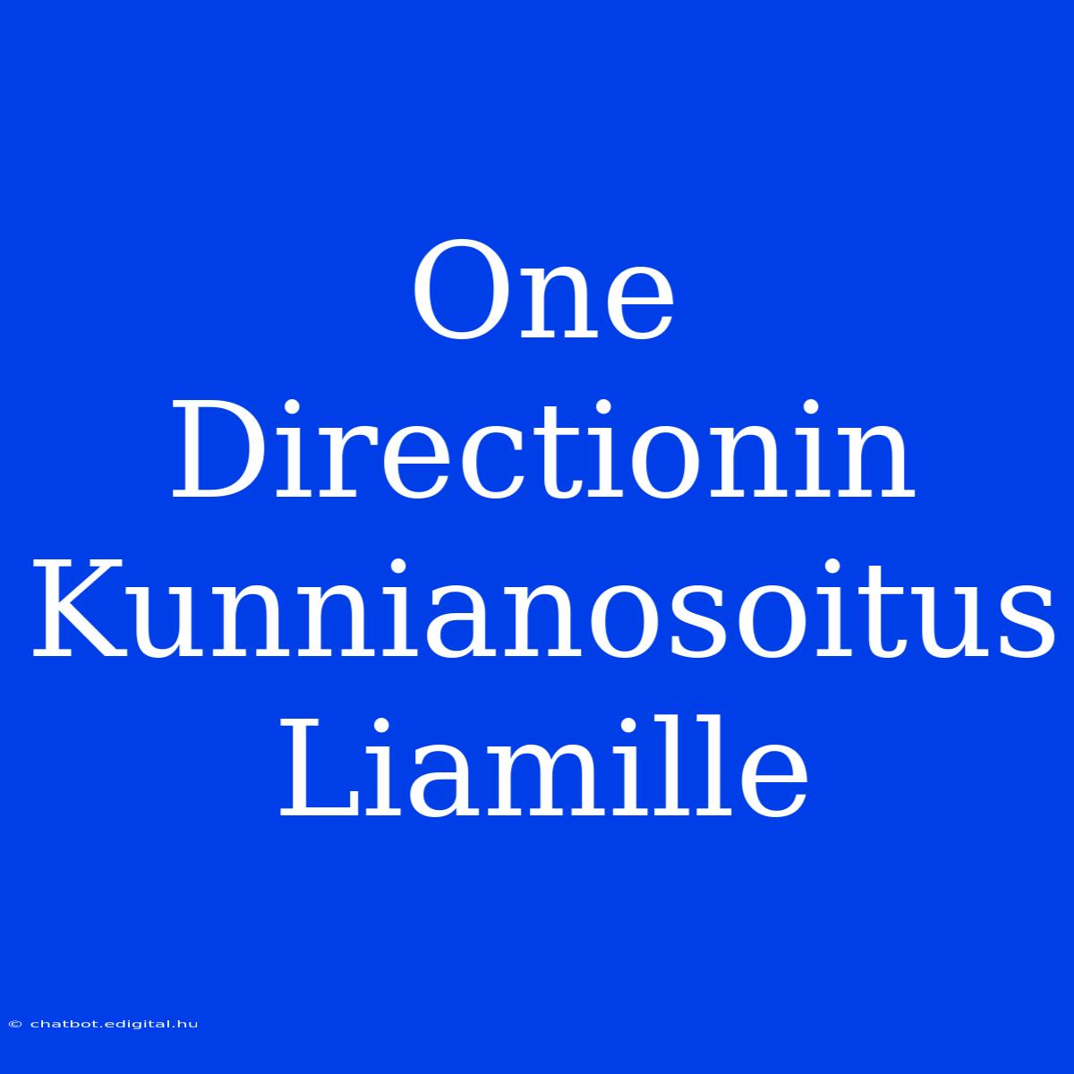 One Directionin Kunnianosoitus Liamille