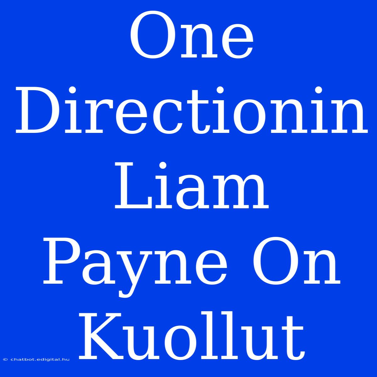 One Directionin Liam Payne On Kuollut